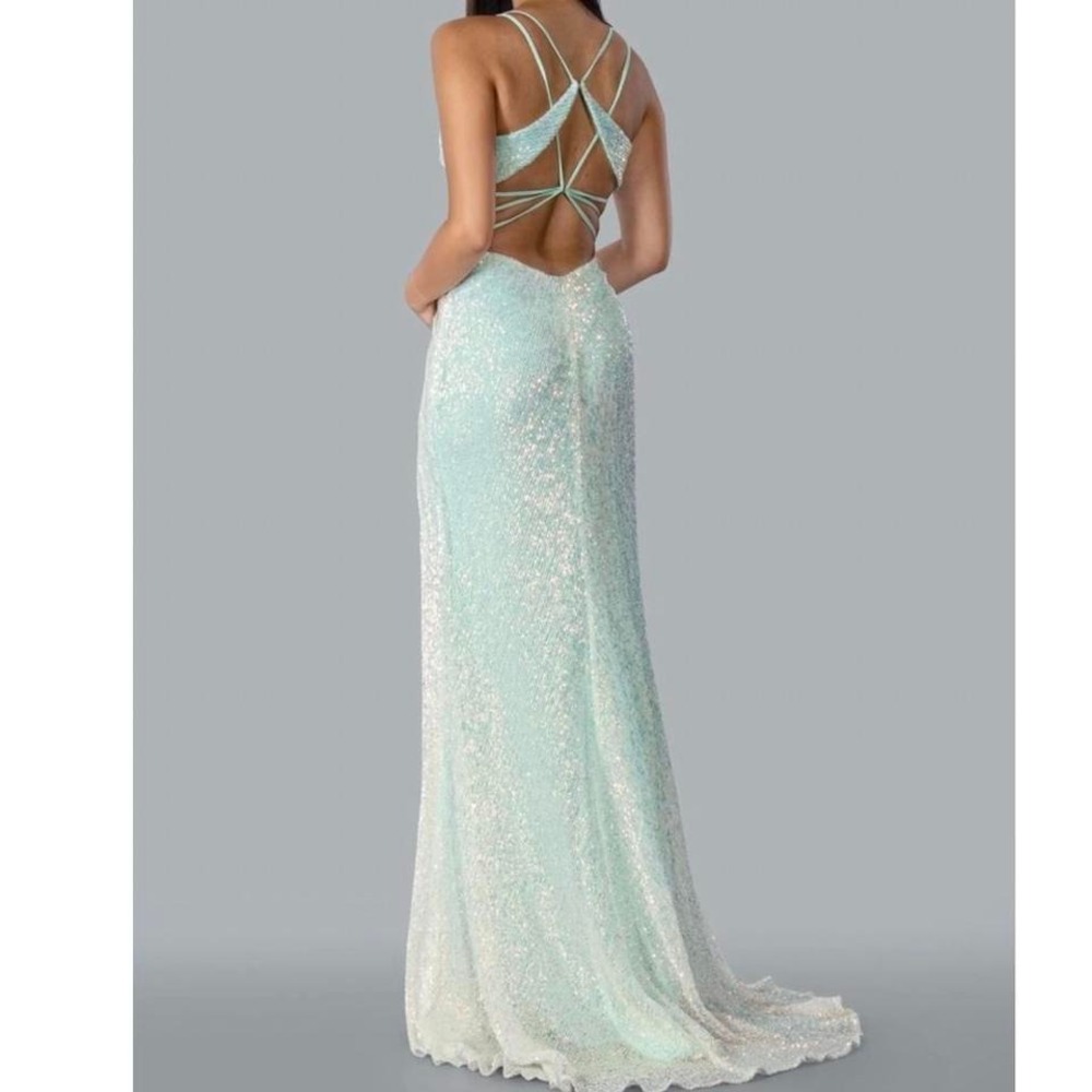 NWT Stella couture Light blue sparkly prom evening dress